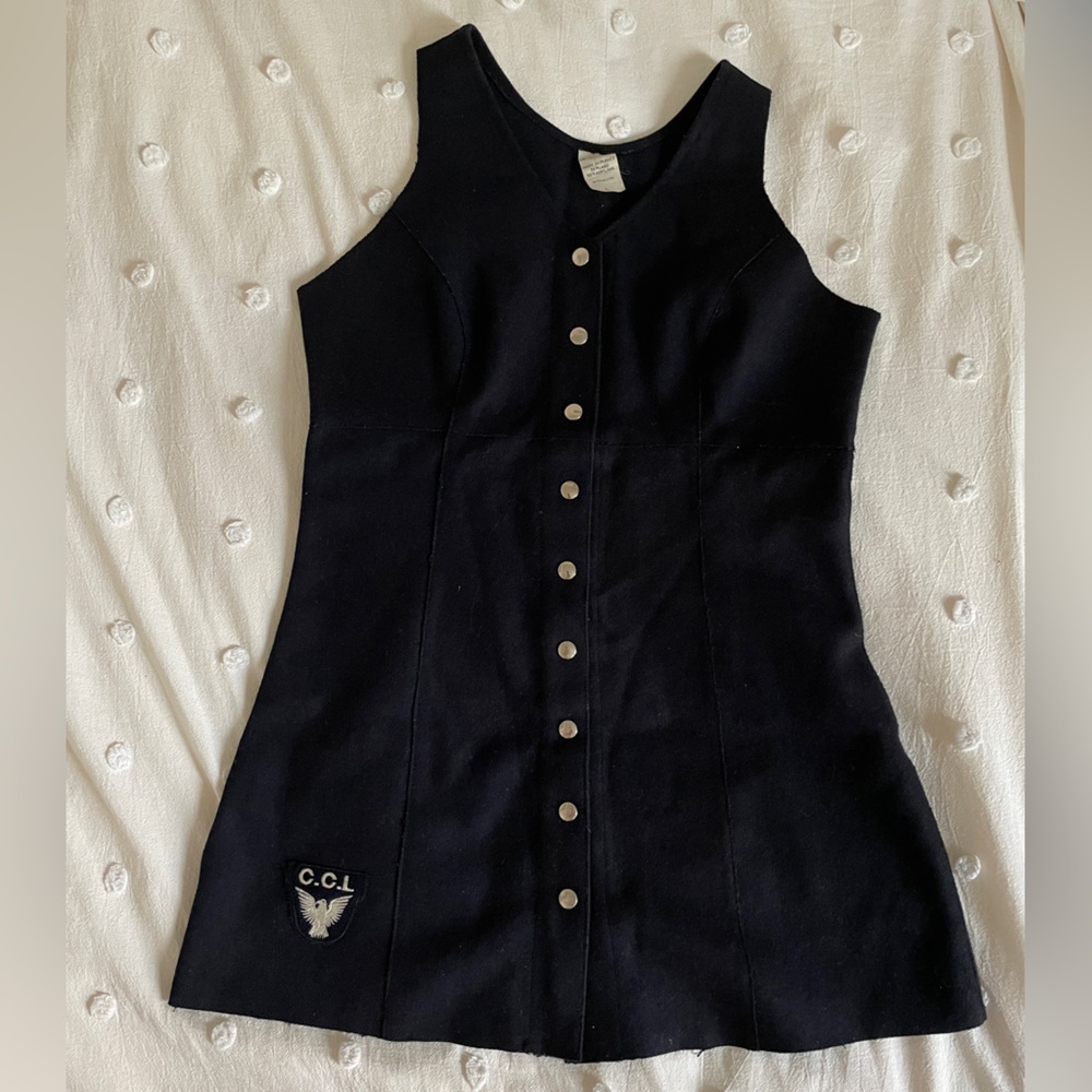Wool blended French military style a-line dress